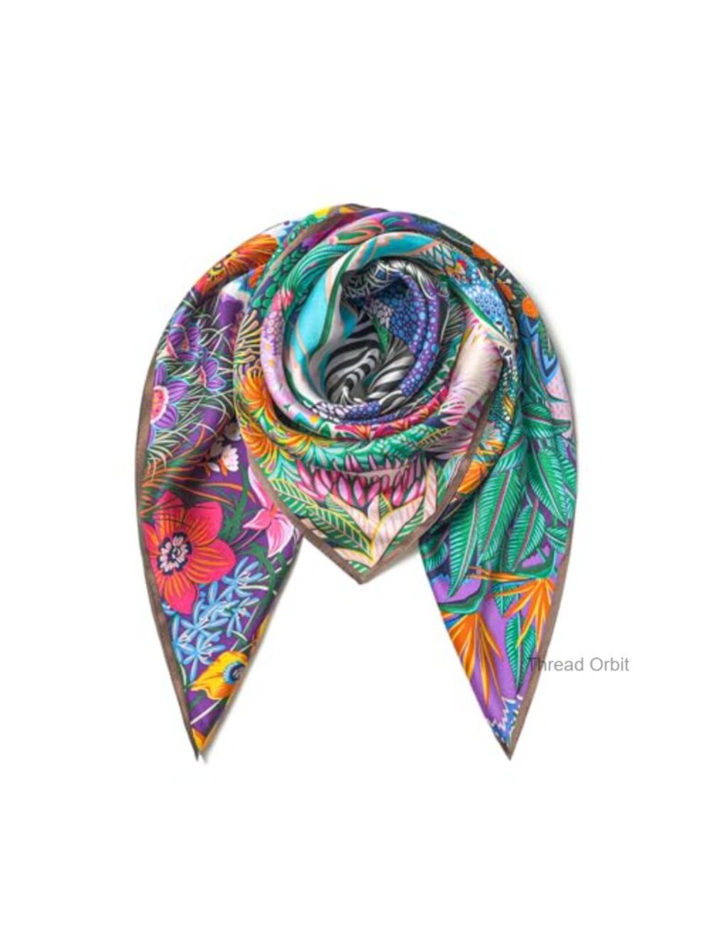 100% Mulberry Silk Scarf 35" Square Lightweight Headscarf Gift Boxed